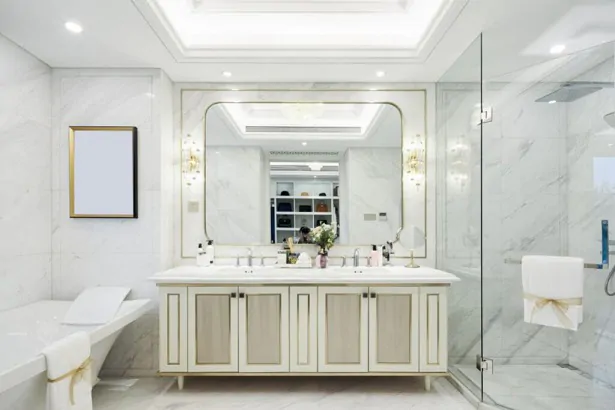 luxury white marble bathroom remodel idea