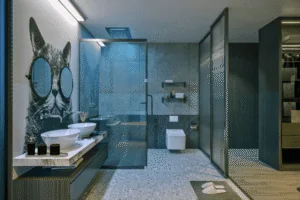 Shower in a Basement - Hancock Home Renovations